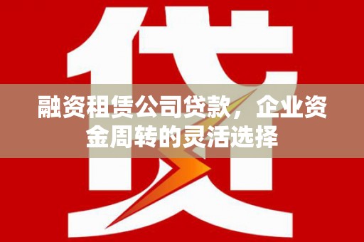 炉霍融资租赁公司贷款，企业资金周转的灵活选择