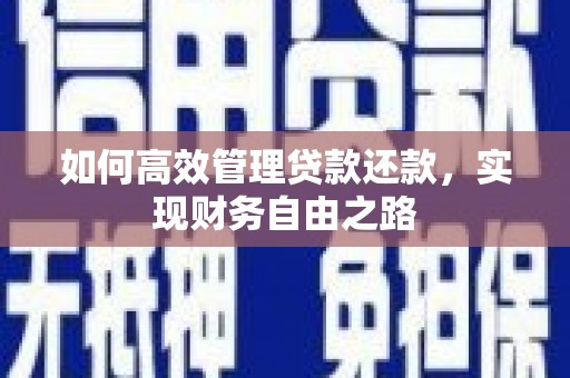 炉霍如何高效管理贷款还款，实现财务自由之路