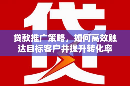 炉霍贷款推广策略，如何高效触达目标客户并提升转化率