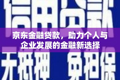 炉霍京东金融贷款，助力个人与企业发展的金融新选择