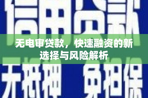 炉霍无电审贷款，快速融资的新选择与风险解析