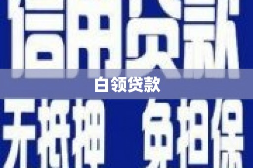 炉霍白领贷款