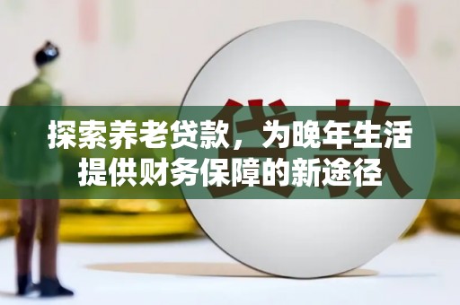 炉霍探索养老贷款，为晚年生活提供财务保障的新途径
