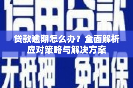 炉霍贷款逾期怎么办？全面解析应对策略与解决方案