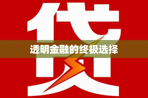 炉霍透明金融的终极选择