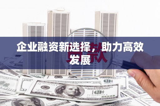 炉霍企业融资新选择，助力高效发展